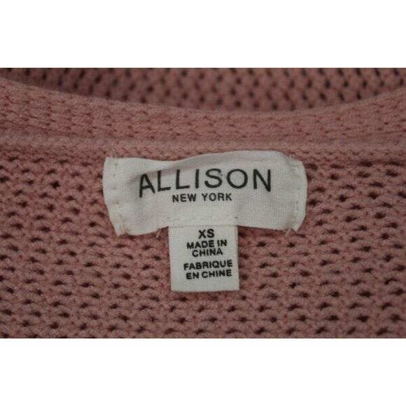 ALLISON New York Sz XS Pink Crochet Cropped Levy Cardigan Sweater - Picture 3 of 9